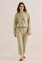 Linen Bomber Style Shirt Stone - 2