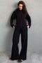 Black Hooded Women's Knitwear Set Mg2892 - 5