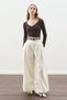 Wide Pleated Gabardine Pants Ecru - 4