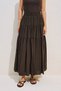 Pleated Wide Skirt in Bitter Brown - 4
