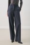 Long Leg Straight Pants Navy Blue - 7