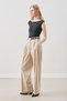 Dina Pile Detail Pants Beige - 4