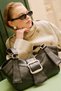 Elena Large Buckle Bag Black