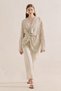 Linen Mixed Knitted Blouse Brown - 6