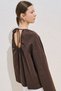 Comfortable Blouse with Drawstrings Dark Brown - 4