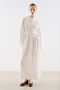 Ribbed Wide Sleeve Dress Ecru - 5