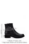 Women's Black Floater Zippered Rubber Sole Genuine Leather Boots - 2