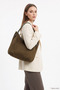 Women's Khaki Suede Shoulder Bag - 2