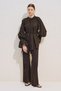 Lace Sleeves Edition Blouse Dark Brown - 6