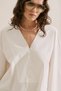 Poplin Wide Sleeves V-Neck Shirt Ecru - 2