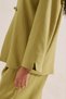 Linen Design Tie-Up Jacket Oil Green - 6