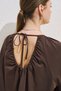 Comfortable Blouse with Drawstrings Dark Brown - 5