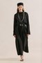 Linen Mixed Crushed Short Blouse Black