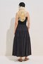 Pleated Wide Skirt Black - 8