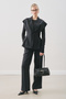 Draped Tencel Belted Vest Black