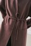 Soft Clothed Overcoat with Shoulder Straps Mürdüm - 6