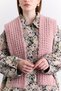 Soft Textured Collar Shawl Pink - 2