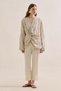 Linen Mixed Knitted Blouse Brown - 4
