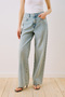 Striped Denim Straight Pants Light Blue - 7