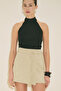 Belt Detail Shorts Skirt Green - 3