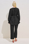 Embroidered Volume-Enhanced Limited Edition Black Blouse - 7