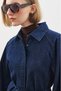 Denim Shirt with Wide Sleeve Capes Indigo - 7