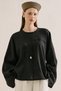 Linen Wide Sleeve Bluse Black - 3