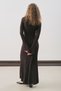 Rubber Knitted Dress with Flawed Skirt Brown - 5