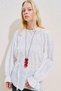 Embroidered Volume-Enhanced Limited Edition Blouse Ecru