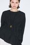 Textured Tunic with Tie-Up Detail Black - 5