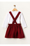 Burgundy Crepe Dress Bandana Long Sleeve Bodysuit - 3