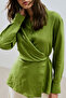 Linen Binding Detail Shirt Pistachio Green - 2