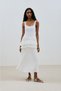 Mi̇la Pi̇celi̇ Fold Skirt Ecru