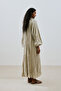 Cropped Collar Linen Wide Dress Green - 7