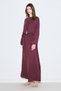 Muslin Dress with Drawstring Waist Mürdüm - 3
