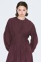 Dress with Waist Pleat Detail Plum - 2