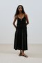 Textured Dress with Ruched Detail Black - 6