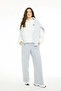 Loose Fit Half Zipper Embroidery Detailed Fleece Sweatshirt H9935Ax26Wn - 2