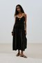 Textured Dress with Ruched Detail Black - 5