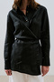 Linen Tie Detail Shirt Black - 2
