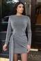Glitter Fabric Mini Dress Gray - 7