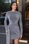 Glitter Fabric Mini Dress Gray - 2