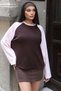 Oysho Fabric Double Color Blouse Brown - 4