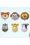 Golden Color Number Balloon Safari 1 Year Old Birthday Party Balloon Set Safari Animals Theme Party Set - 5