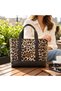 Leopard Leather Detailed Hand and Shoulder Bag