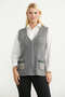 Zippered Knitwear Vest with Pockets - Dark Gray