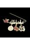 Number 40 14 Carat Gold Coated Arabic Mashallah Written Baby Lapel Pin - 3