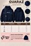 Navy Blue Unisex Soft Fabric Oversize Fit Hooded Sweatshirt Fleece Lined Hooded Sweatshirt - 8