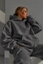 Unisex Smoked Soft Fabric Oversize Fit Fleece Lined Hooded Sweatshirt Hoodie