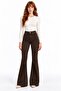 Brown Women's High Waist Spanish Flare Lycra Jean Pants -'70S Style' Flare Jean - 2